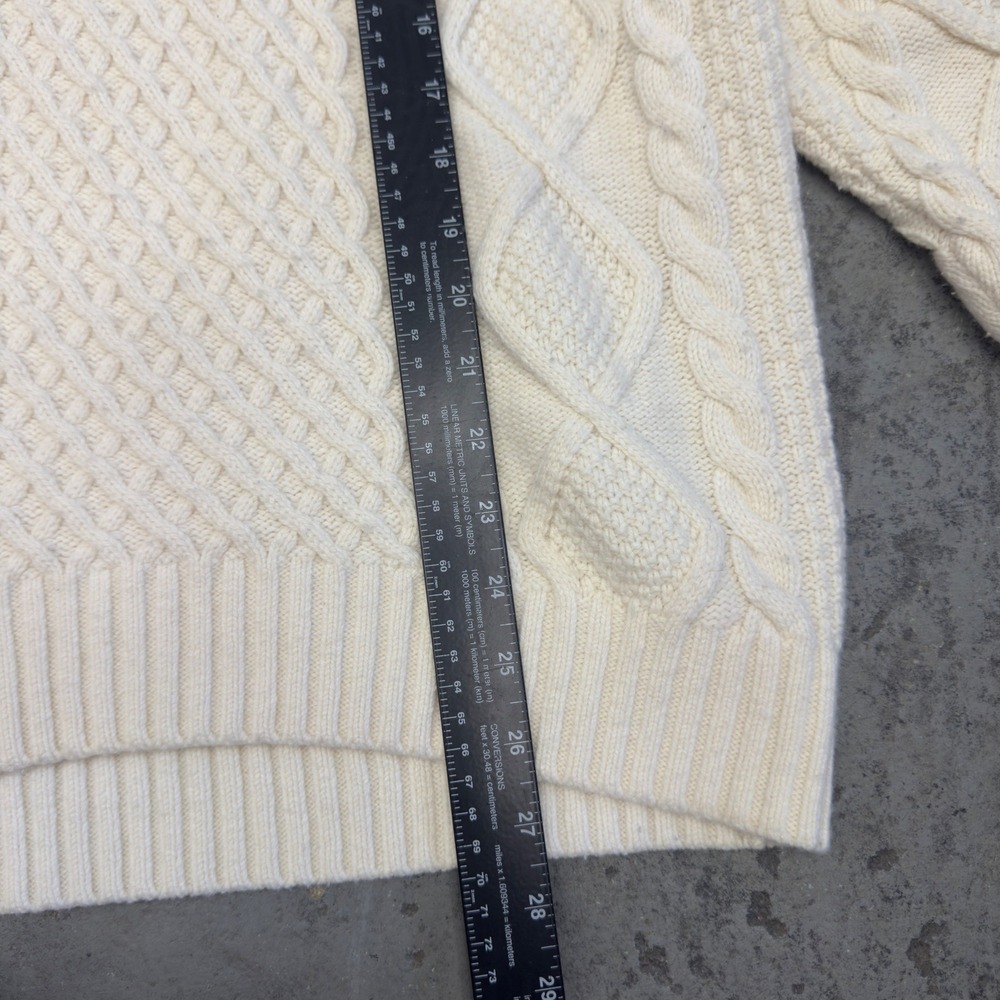 Aritzia Sunday Best Cream Wool Blend Cable Knit Sweater Small White Crewneck - Picture 9 of 9